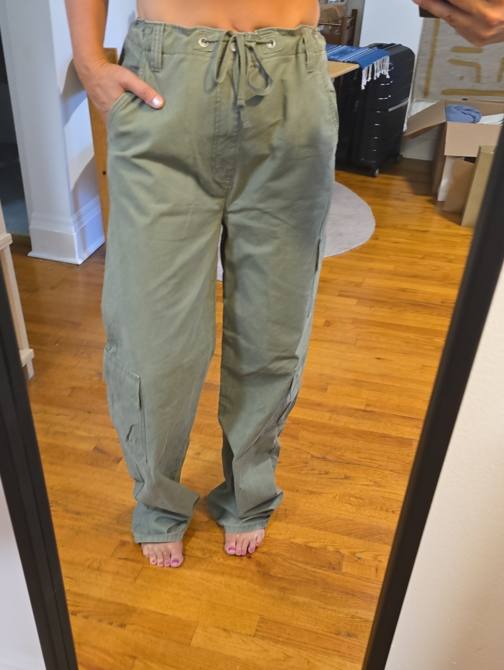 ASOS Olive Green Drawstring Cargo Pants